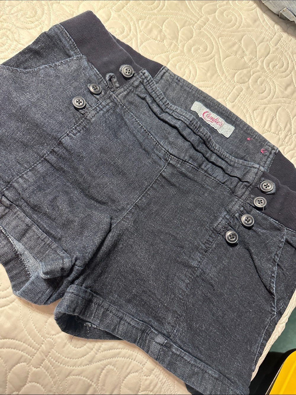 Candie's Charcoal Knit-Waist Jean Shorts - Dark Gray
